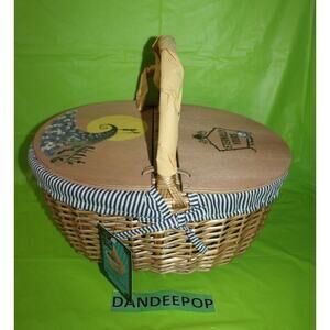 The Nightmare Before Christmas Picnic Time Wooden Wicker Basket Jack And Sally